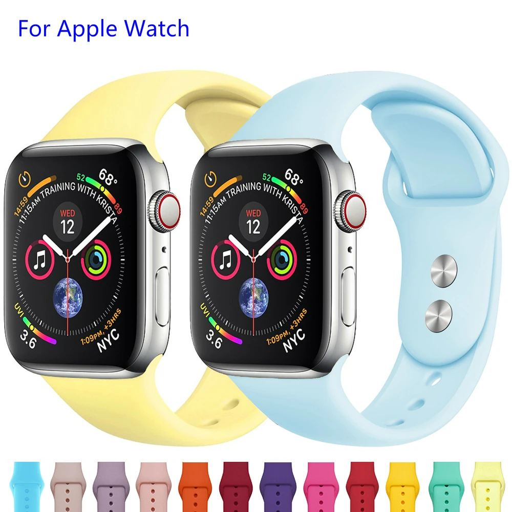 

Watch Strap for Apple 38mm 42mm IWatch 4 Strap 44mm 40mm Strap Sports Silicone Bracelet Watch Apple 4 Correa 3 2 1 Accessories