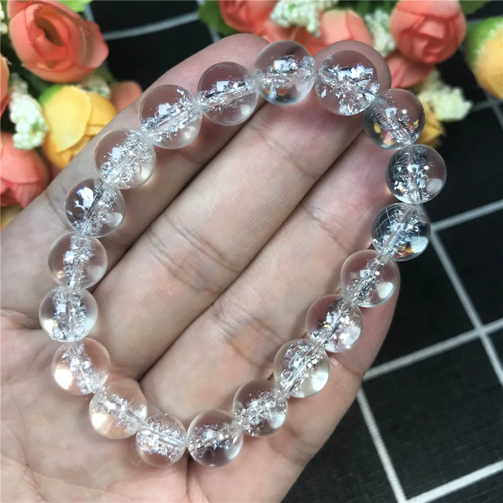

10mm Genuine Natural Himalaya Rock Crystal Bracelet For Women Men Crystal Powerful Round Beads Fashion Bracelet Jewelry AAAAA