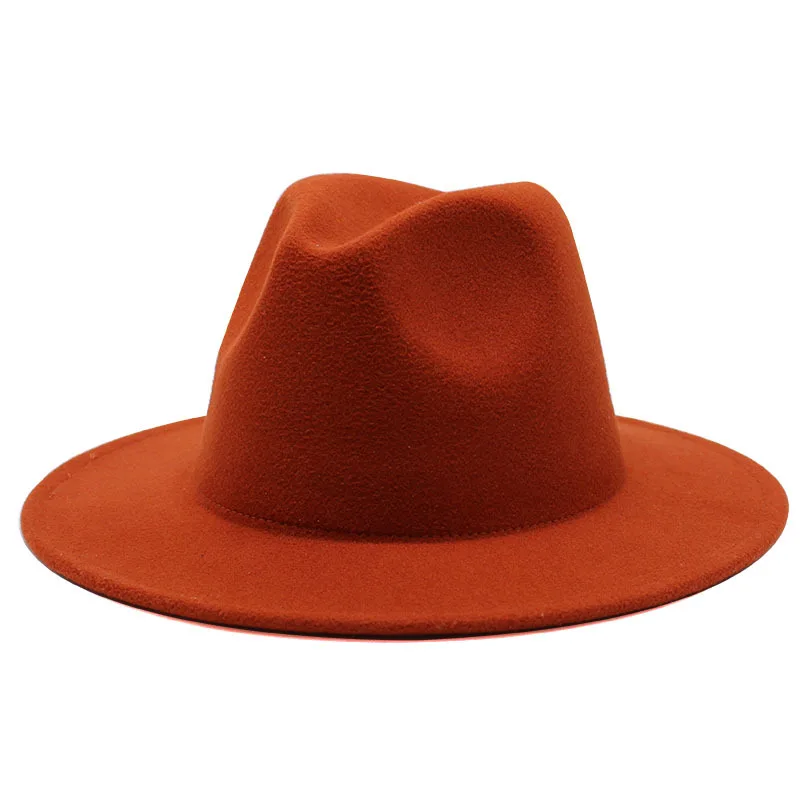 

Fedoras Men Women's Panama Caps Jazz Hat Top Big Brim Solid Formal Dress Wedding Woman Hat Fedora Felted Classic Cap Winter Caps