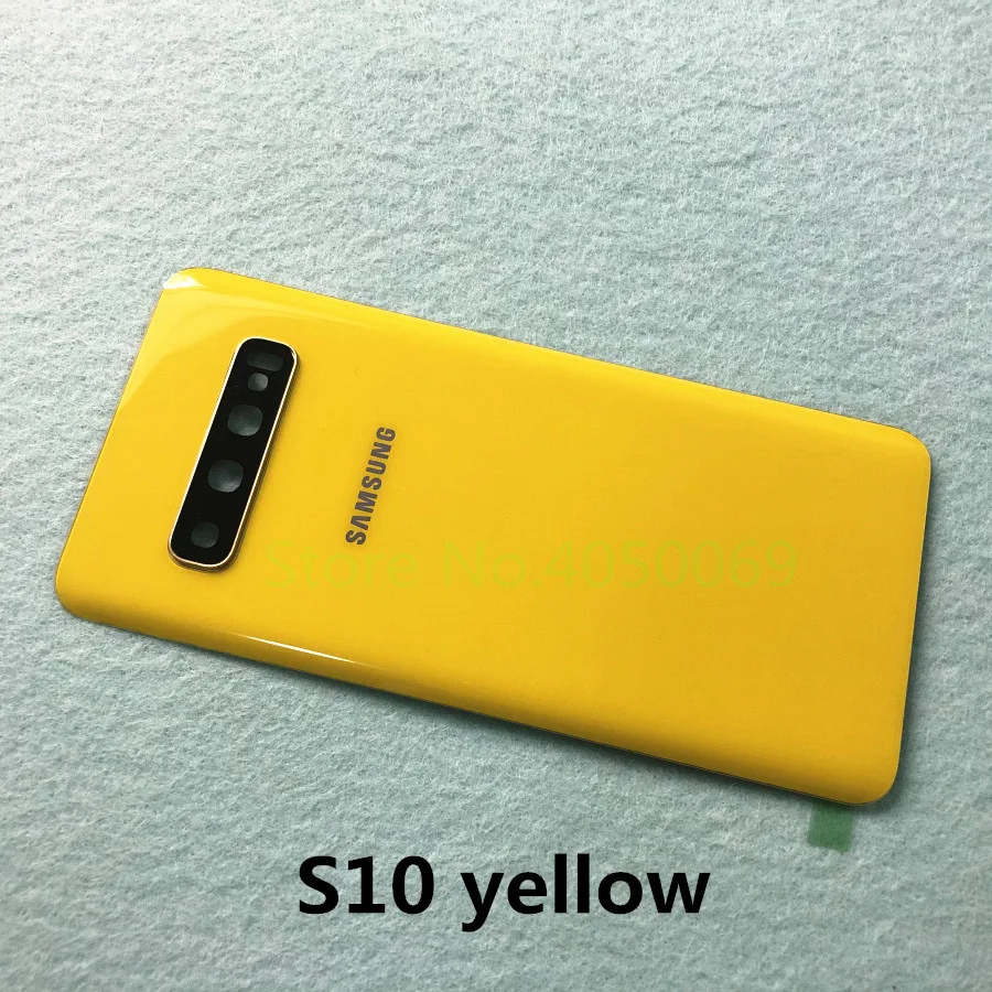 S10 yellow Чехол для SAMSUNG Galaxy S10 Plus S10+ G9750 S10 G9730 S10e G970 со стеклянной задней батареей, чехол для ремонта задней двери - Цвет: S10 yellow