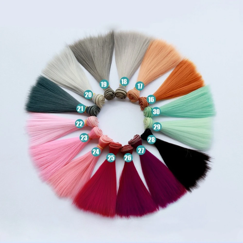 1 шт. 15 см * 100 длинные прямые высокотемпературные волокна BJD SD парики DIY Волосы для