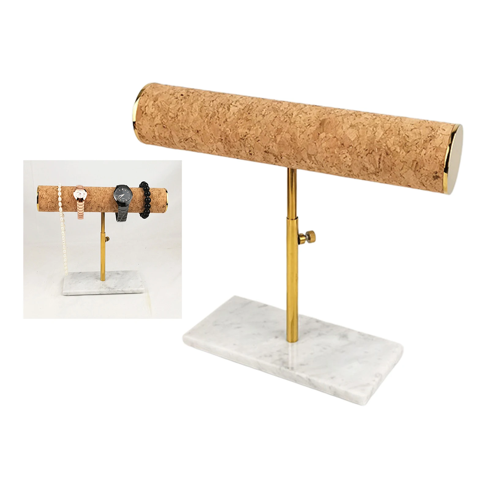 Luxury Jewelry Stand Bracelets Bangles Watch Display Holder Stand Rack Marble Base Adjustable Height Jewellery Organizer
