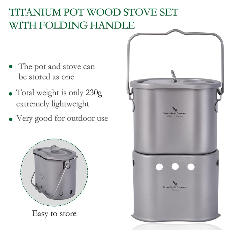 Titanium Pot Wood Stove Set 