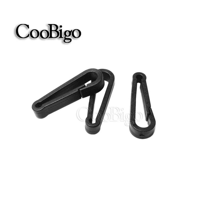 10pcs/lot Black Plastic Carabiner Clips For Backpack Paracord Strap Cord Lanyard DIY