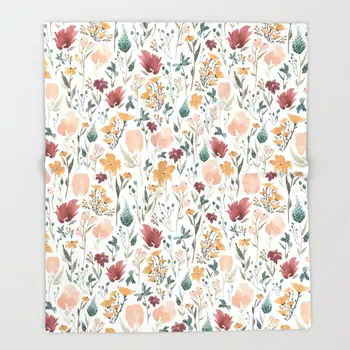 

Flower Design Blankets Deep Florals Throw Blanket Flannel Fabric Blanket Throws for Sofa 150x200 Flower Fleece Throw