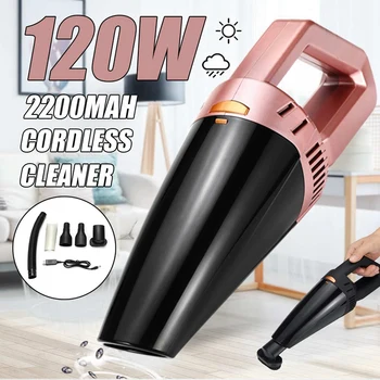 

120W Car Portable Vacuum Cleaner Cordless Rechargeable Handheld Vacuum Cleaner Wet Dry Household Car Cleaning