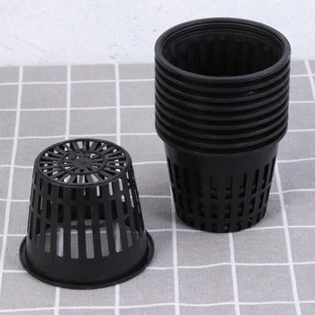

10PCS Plastic Succulent Pot Mini Mesh Multi-small Planting Basin Hydroponic Mesh Cup Round Succulent Flower Pot Garden Accessori