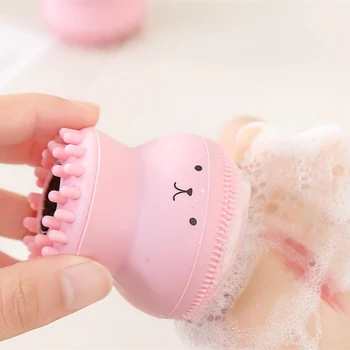 

3pcs Cute Octopus Shape Silicone Face Cleaning Brush Deep Pore Cleaning Exfoliator Facial Washing Skin Care tool Non - toxic