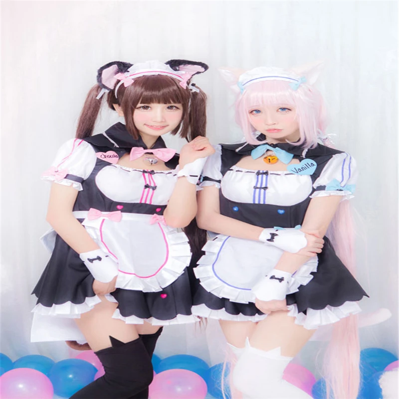 

Anime Clothing NEKOPARA Posters Chocolat Vanilla Cosplay Costume Lolita Uniforms Maid Outfit A