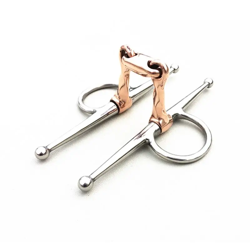 Stainless Steel Full Cheek Bit Twisted Copper Mouthpiece Horse Bit Equipment 12.3cm