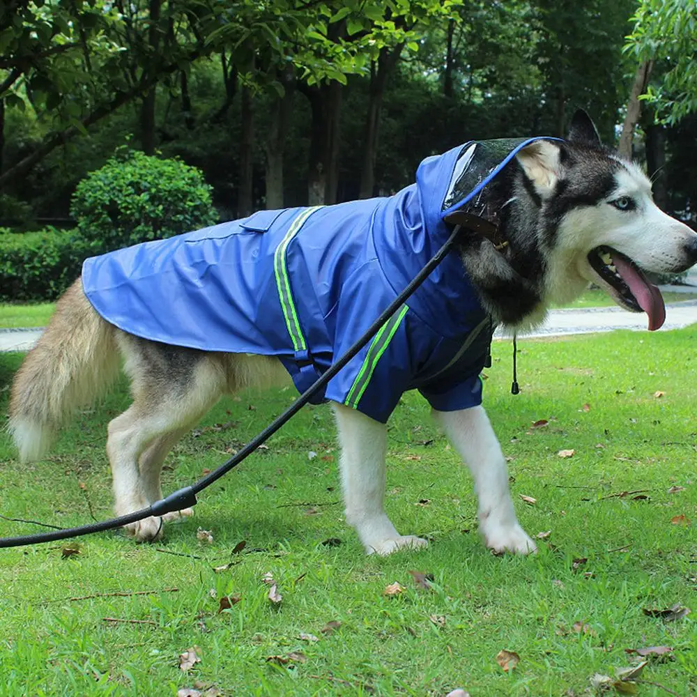 Large Dog Raincoat Clothes Waterproof Rain Jumpsuit For Big Medium Small Dogs Golden Retriever Outdoor Pet Clothing Coat