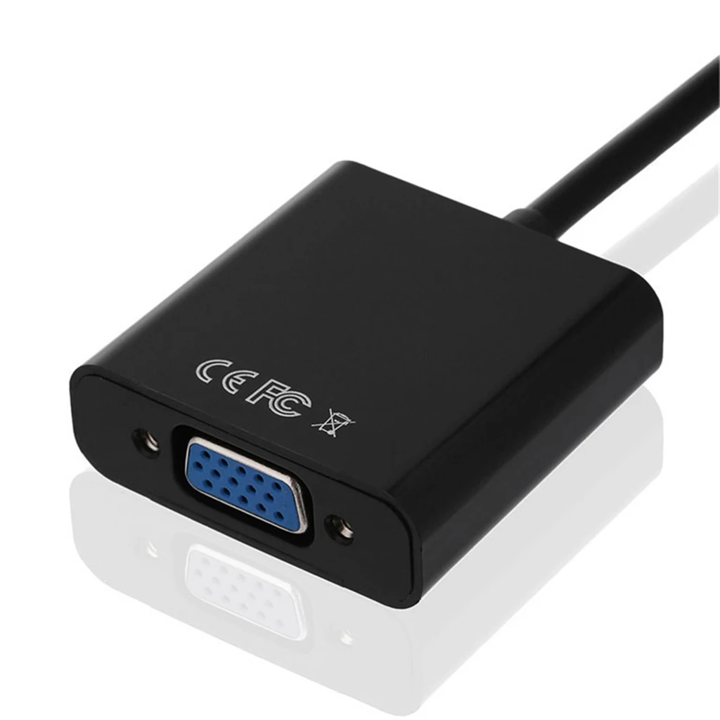 Адаптер переходник 1080p HDMI Male VGA Female аудиокабель 3 5 мм черный для HD мониторов или