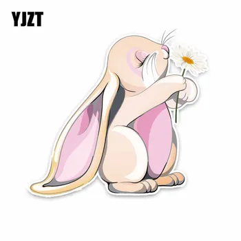 

YJZT 13.8CM*15CM Funny Animal Rabbit Graphical Car Sticker Decal Accessories C29-0215