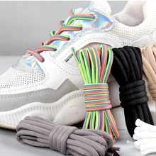 

1 pair Round Shoelaces Rainbow Sports Boots Shoelace Women and Men Classic Solid Strings Martin Boot Casual Sneaker Shoe Laces