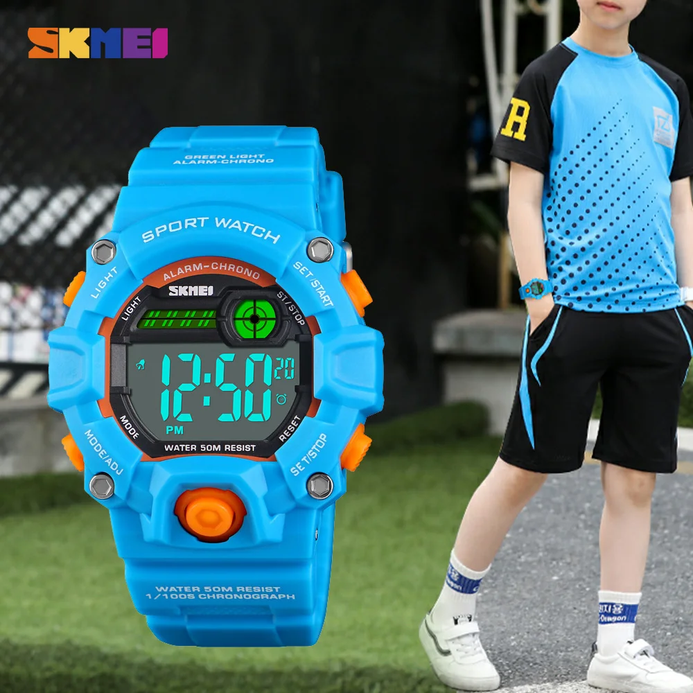 SKMEI 1484 Japan movement Digital Watch LED Display Children's watches 50m  Waterproof Stopwatch Alarm Clock For Kids Boy Girls - AliExpress Watches