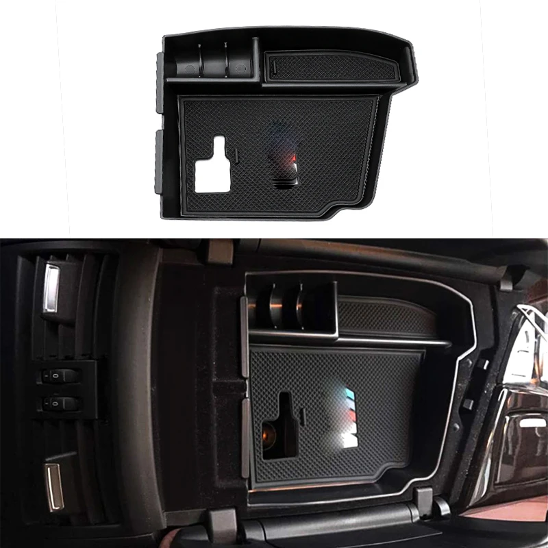 

For BMW 5 Series F10 2010 - 2016 Car Container Organizer Tray Interior Box Holder Central Console Armrest Storage Box