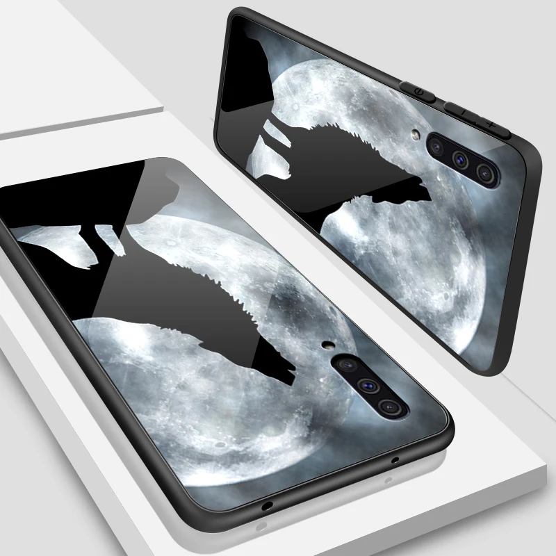 Для samsung Galaxy A10 A20 A30 A40 A50 A6S A70 A8S A80 A90 закаленное Стекло чехол J4Plus M10 M20 M30 Note9 дизайн киска задняя крышка - Цвет: W324