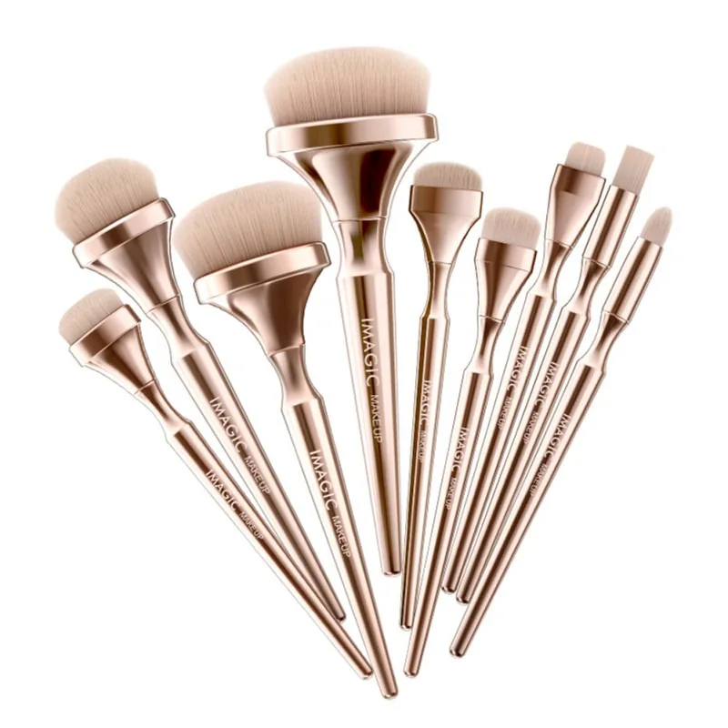 

New Arrival Professional 9pcs Make-Up Kit Soft Nylon Blending Brush Metallic Maquillaje Makeup Brushes Easy to Use