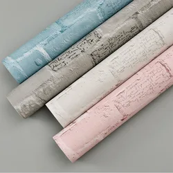 Waterproof Self AdhesiveWallpaper PVC Vinyl For Home,  , Stone Brick, Bathroom Wall, Kitchen and Living Room, Removable Faux