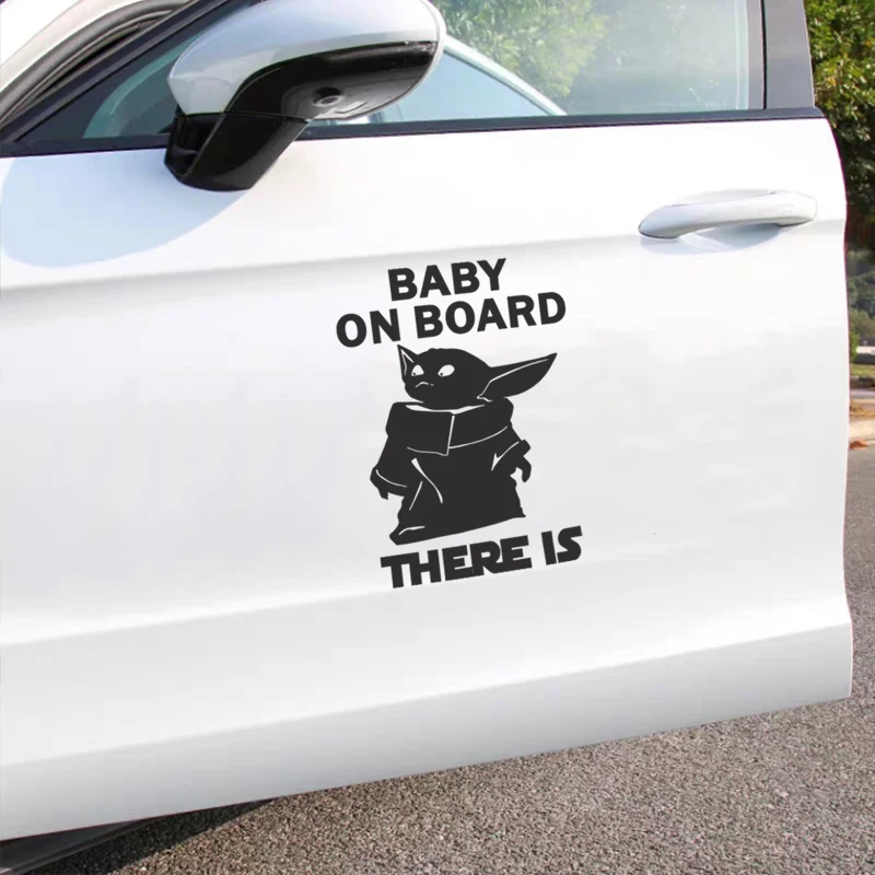 

20*15cm Baby Yoda Cute Toys Stickers for Car Windows Star Wars Waterproof Durable Sticker