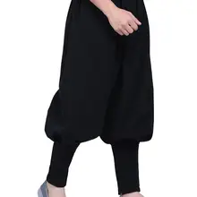 Зимние теплые хлопковые и льняные черные/кофейные/серые штаны с буддизм дзен шаолинские монахи Кунг-блумеры для кунг-фу Будда лежали брюки для медитации