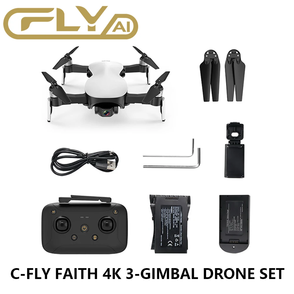 1 Battery Kit 4K Дрон Квадрокоптер с дистанционным управлением CFly вера Дрон комплект 3-осевой карданный стабилизатор C-Fly Профессиональный Камера FHD фото 1080P видео 25 минут полета - Цвет: 1 Battery Kit