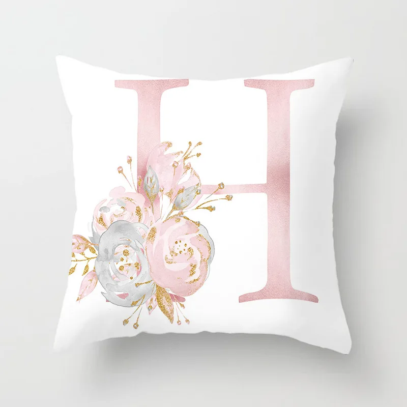 

Discount Style Pillowcase With Flower Letters Sofa Pillowcase Outdoor Home Car Decoration Room Decoration Cushion Cover