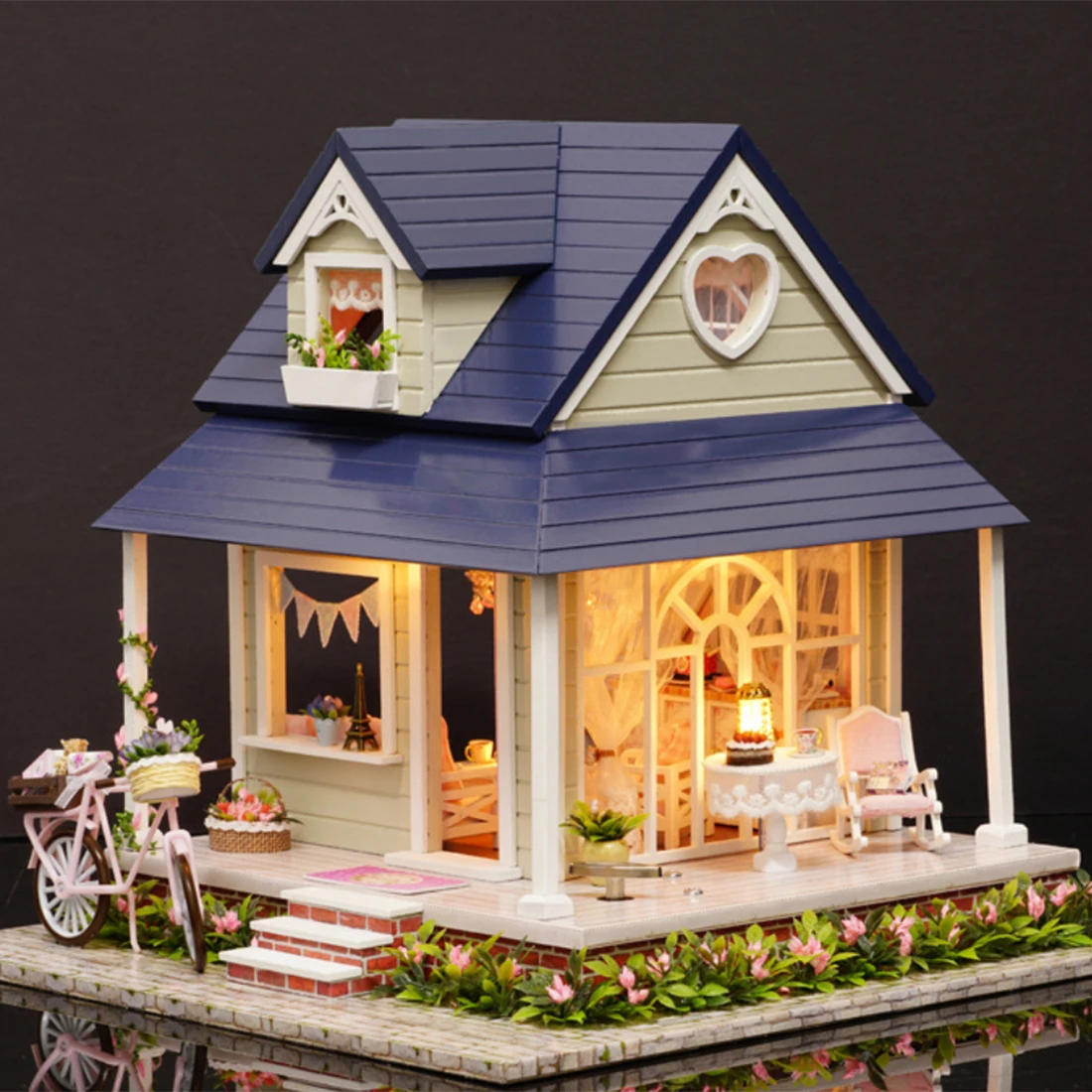 Интересный дом прекрасный велосипед 3D Сборка DIY Бытовая креативная комната