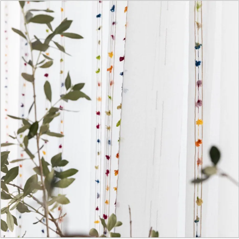 Linen Colorful Striped Sheer Curtain For Living Room Rainbow Translucent Tulle Curtains Kids Bedroom Bay Kitchen Drapes X-wp263 | Дом и сад