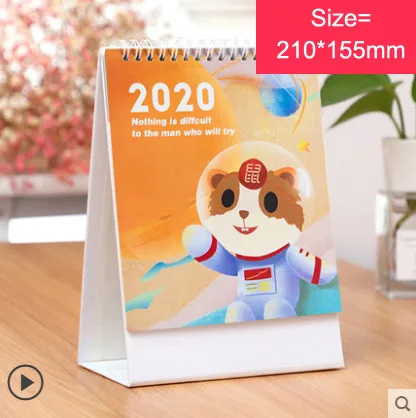 Год милый рисунок единорога кошка мини настольный календари стол катушка календарь Сделай Сам блокнот для заметок~,12 - Цвет: Vertical version