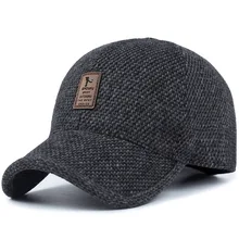 Осенняя и зимняя мужская теплая хлопковая шапка, повседневные теплые наушники, шерстяная шапка, модная спортивная бейсбольная кепка