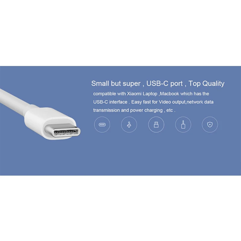 Адаптер Xiaomi 2K 60Hz адаптер с разъемом VGA и Type C на 1000 Мбит/с гигабитный Ethernet зарядное