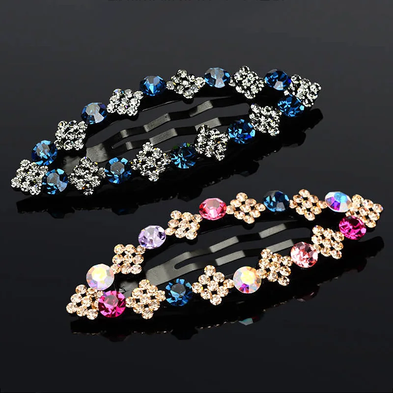 Fashion Crystal Rhinestone Bangs Bb Clip Hairpin Barrette For Women Girl Geometric Hair Clips Hairgrip Hair Accessories Headwear