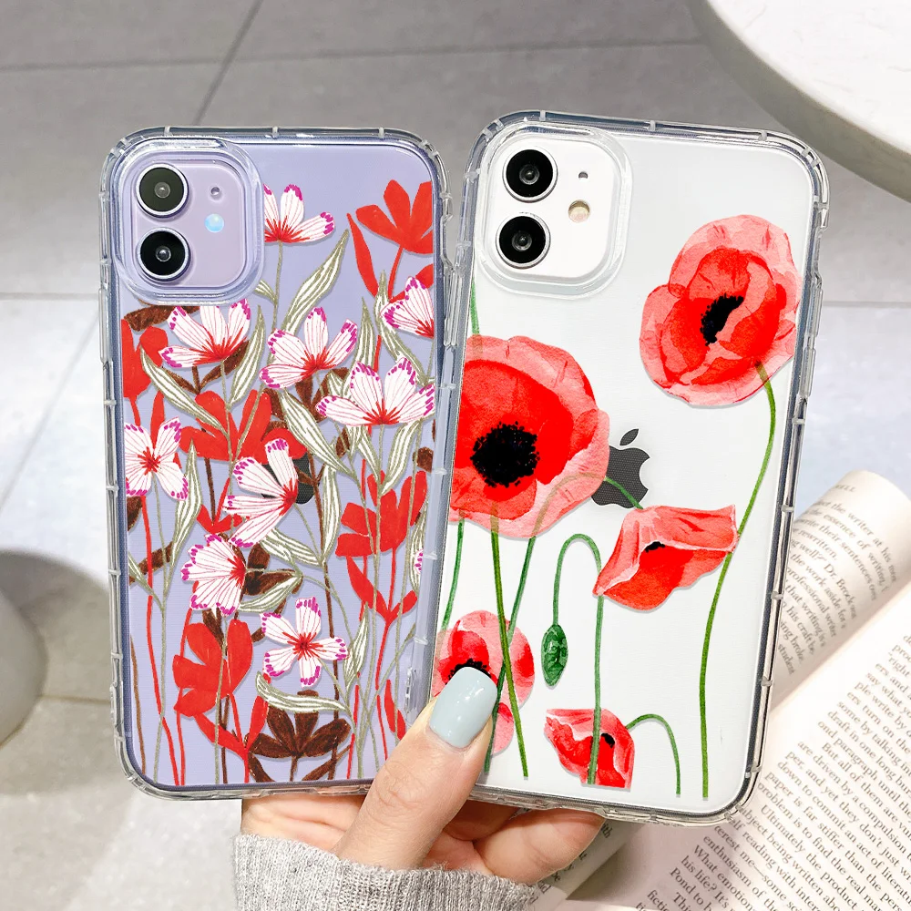 Case For Iphone 12 Pro Max Cases Silicone Funda Iphone 11 Pro 13 Mini XR X Xs Max 7 8 Plus Capa iphone11 Pro Flora Phone Covers