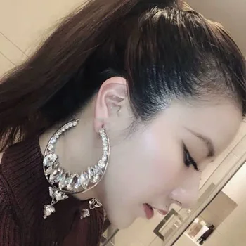 

Women Fashion Earrings 2019 Circle Earrings Crystal Drop Pearl Earrings Hoops Fashion Jewelry