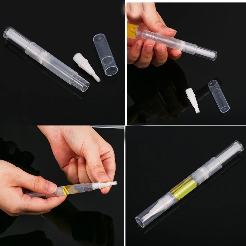 3 мл многоразовый пустой прозрачный Твист Ручка косметический контейнер с кистью для блеска губ ногтей питательный масляный тюбик