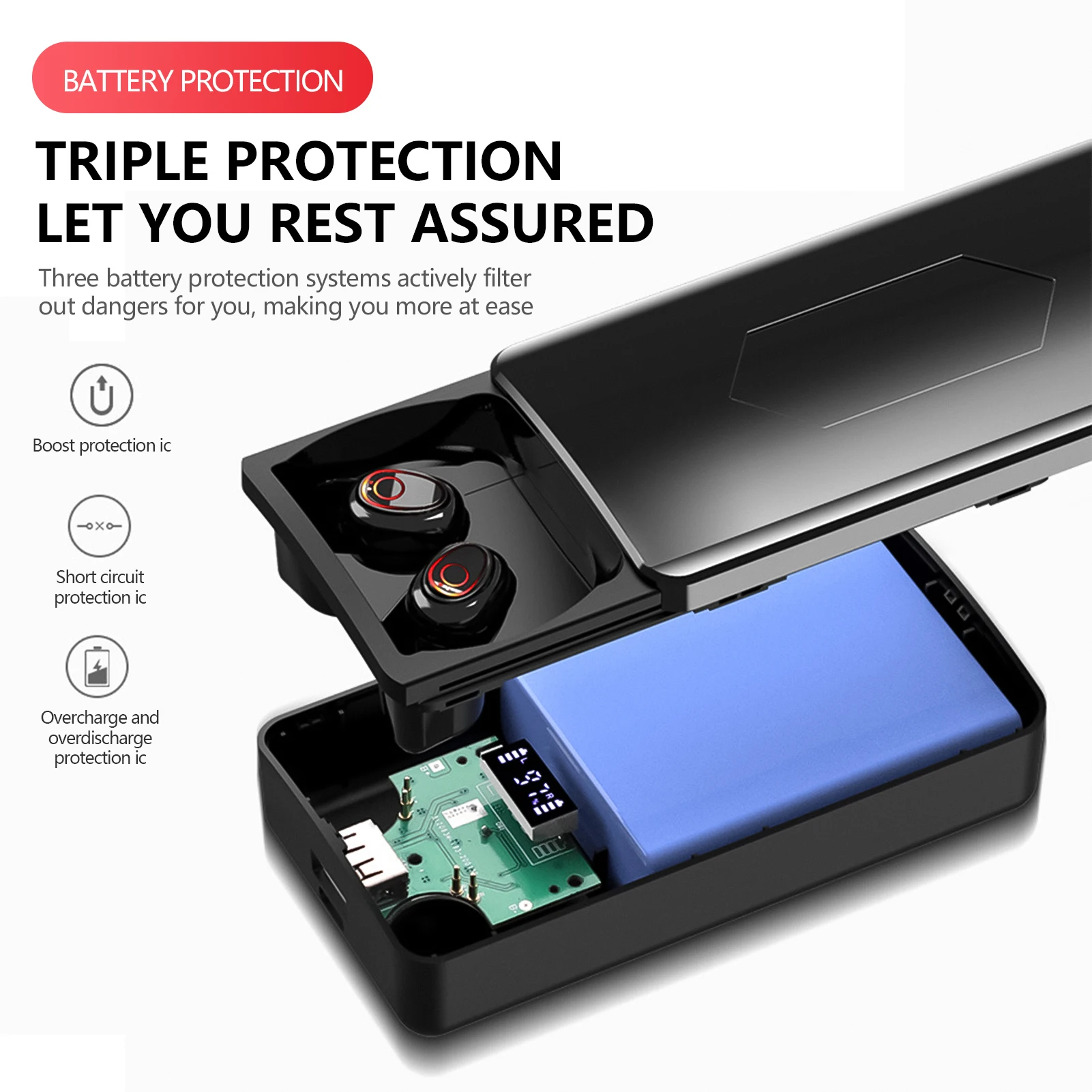 Fones de Ouvido Carregamento sem Fio Estéreo à Prova Fones com Microfone Bluetooth Caixa Fones 9d Esportes Dwaterproof Água Duplo Tws 5.1 10000mah 5 Tws sem fio bluetooth 5.0 fones de
