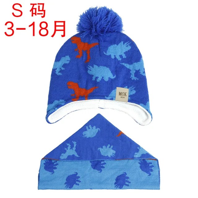 Eerste Reusachtig pint 2020 Muts Sjaal Set Gebreide Muts Kinderen Winter Mutsen Cartoon Dinosaurus  Oorbeschermers Skullies Voor Jongens Meisjes Kids Hoed 1-8 Jaar -  AliExpress Kledingaccessoires