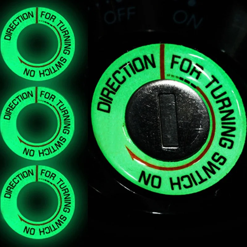 Автомобильные аксессуары светящееся кольцо для ключей с отверстием наклейка излучает флуоресцентный переключатель Крышка мотоциклетная круглая наклейка украшение света