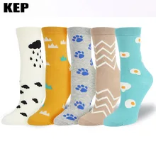 Женские носки, модные, новинка, милые, счастливые носки, креативный принт, Мультяшные, женские, хлопковые, Harajuku, весенние, повседневные носки, подарки