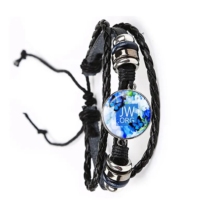2020 New Arrival JW.ORG Bracelet Steampunk Jehovah's Witnesses Glass Photo Cabochon Black/Brown Leather Bangle Jewelry Gift | Украшения