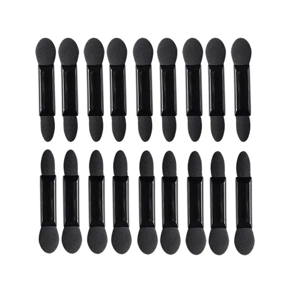 

100pcs Disposable Dual Sided Eyeshadow Brush Double Ended Sponge 3 Inch Eye Shadow Makeup Applicator Oval Tipped Eyeliner