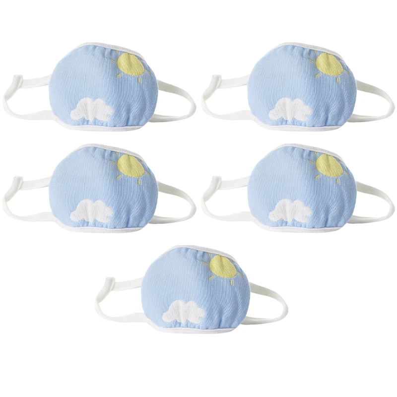 

5 Pcs 6 Layers Dust-Proof Melt-Blown Cloth Mouth Face Mask Child Protect Anti-Fog School Outdoor Travel Cartoon Comfortable Mout