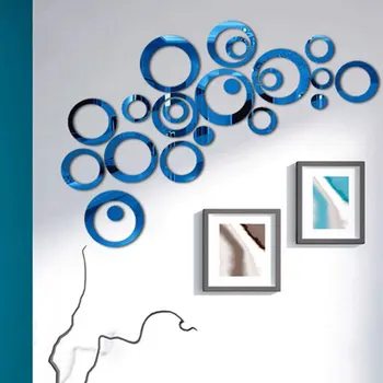 

3D DIY Circles Wall Sticker Decoration Mirror Wall Stickers for TV Background Home Decor Acrylic Decor Wall Art
