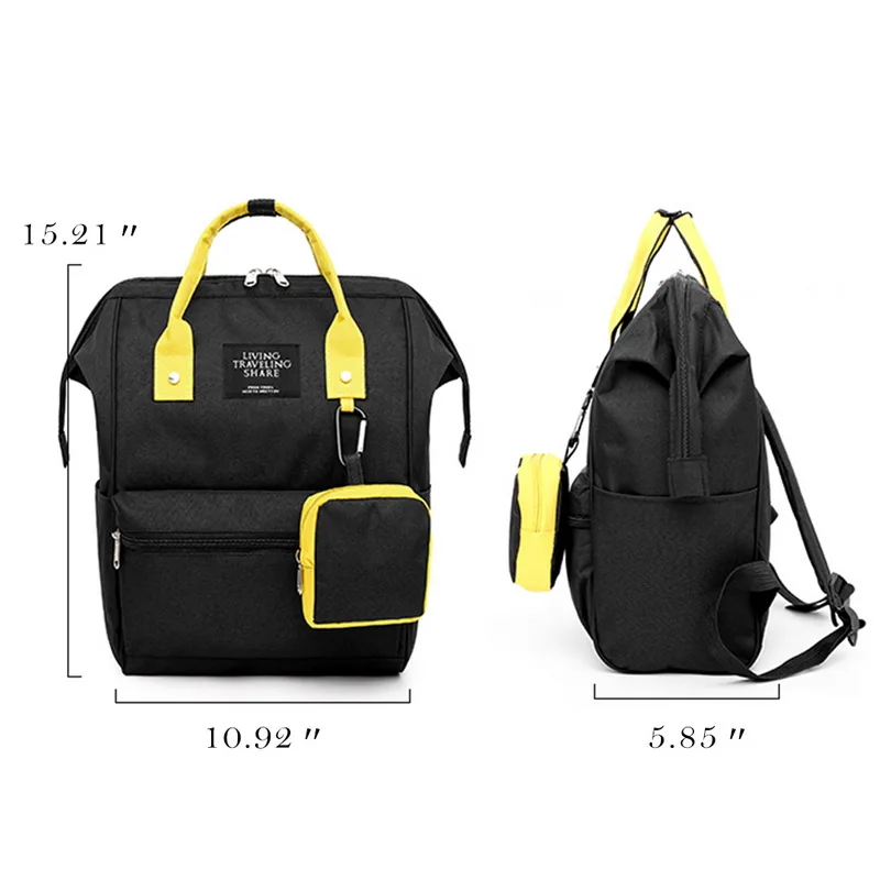 LITTHING Fashion Women's Backpack Candy Color Waterproof School Bags for Teenagers Girls Patchwork Mochila Men's Backpack