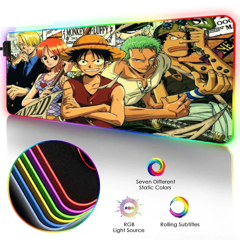 

Mairuige Animation Mouse Pad A Set of Sea Kid Mode RGB Gaming Mouse Pad LED Luminous Color Lighting Computer Notebook Mouse Pad