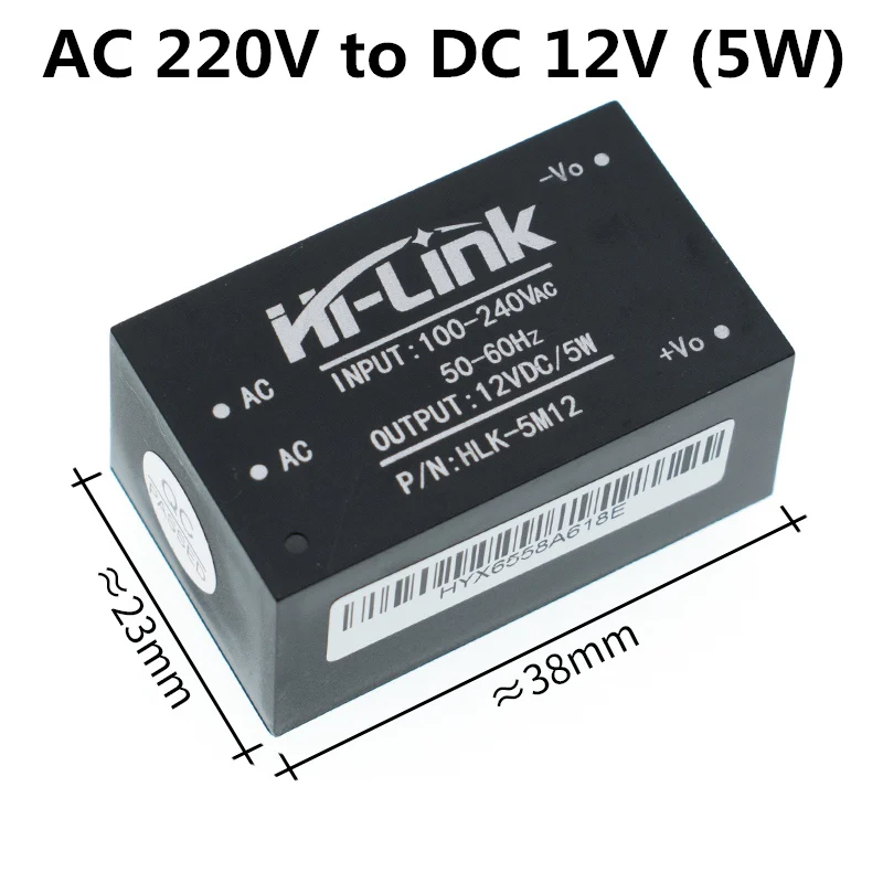 HLK-PM01 HLK-PM03 HLK-PM12 AC-DC 220V 5 V/3,3 V/12 V Мини модуля питания, интеллигентая(ый) бытовой выключатель питания модуль - Цвет: HLK-5M12 (12V 5W)