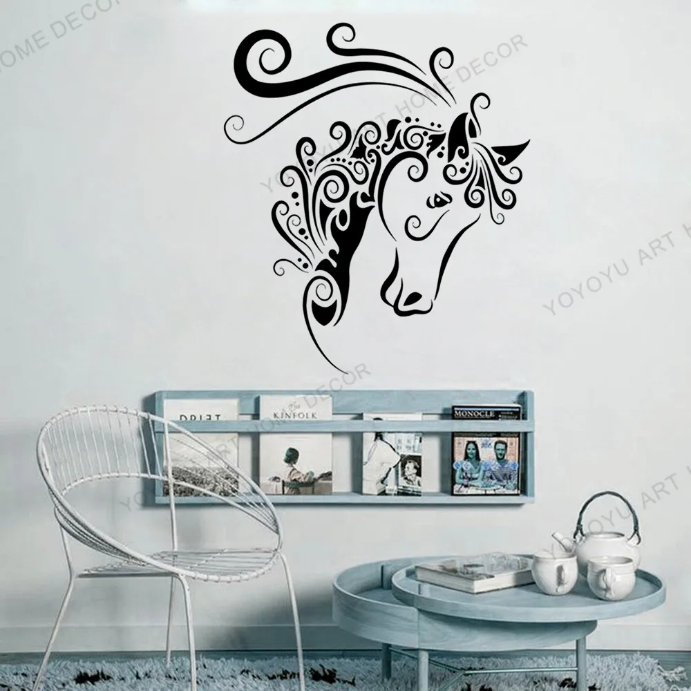 ik677 Wall Decal Sticker horse mustang decal farm house animal decor art