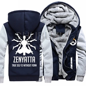 same as picture Мужская и женская куртка для игры OW Genji Roadhog Sombra Zenyatta, пальто для косплея, утепленная толстовка на молнии, толстовки - Цвет: same as picture