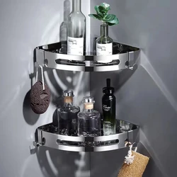 Bathroom Corner Shower Shelf Bathroom Shampoo Shower Shelf Holder Kitchen Storage Rack Punch Free Kitchen Tripod Corner Stand